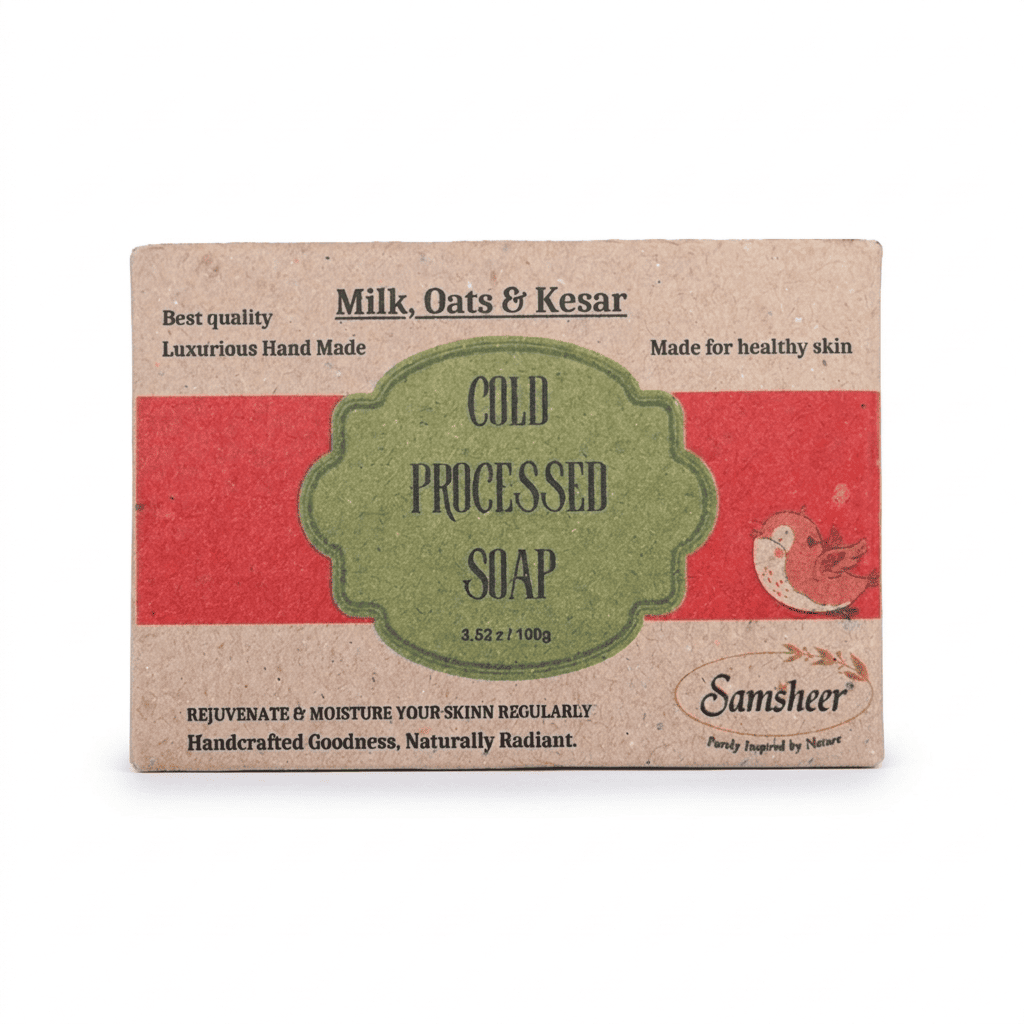 Milk, Oats & Kesar Cold Process Natural Body Soap