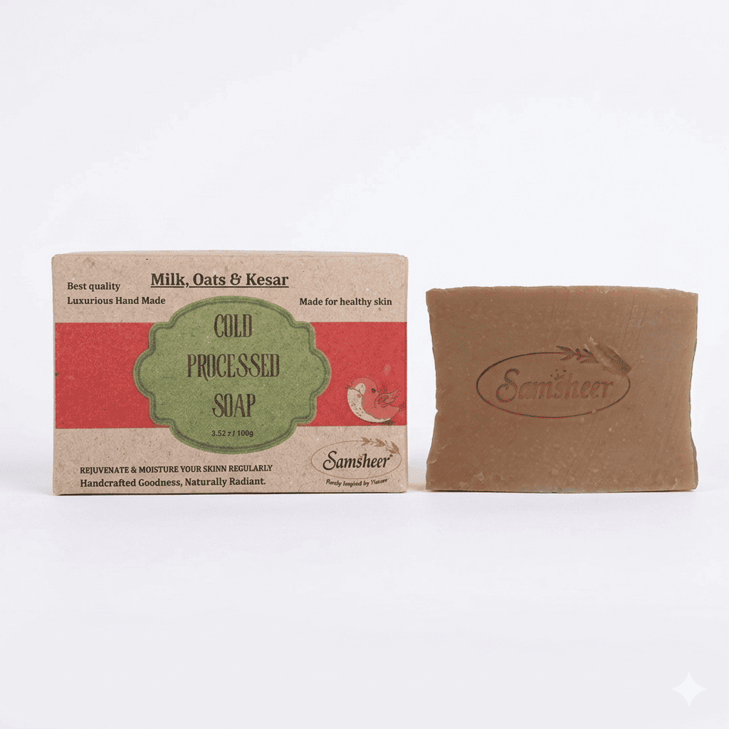 Milk, Oats & Kesar Cold Process Natural Body Soap
