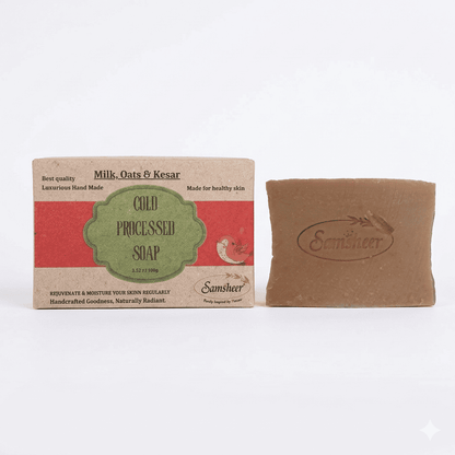 Milk, Oats & Kesar Cold Process Natural Body Soap