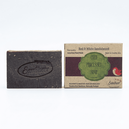 Red & White Sandalwood Cold Process Natural Body Soap