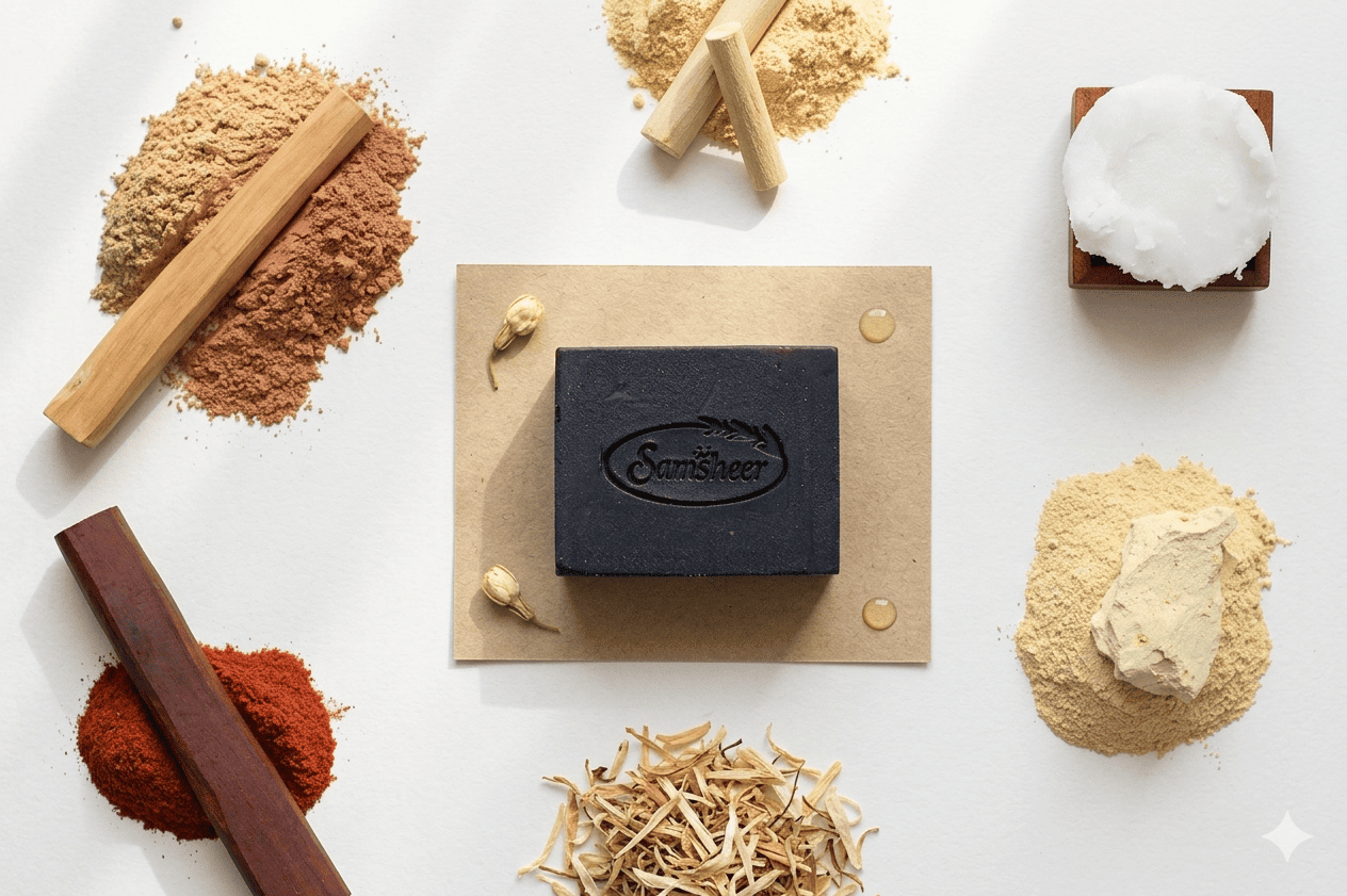 Red & White Sandalwood Cold Process Natural Body Soap