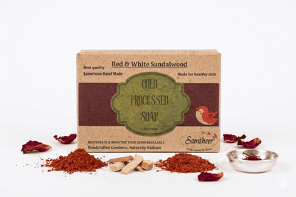 Red & White Sandalwood Cold Process Natural Body Soap