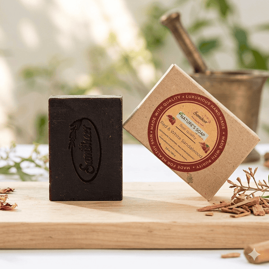 Red & White Sandalwood Natural Body Soap | ALL IN ONE BODY SOAP