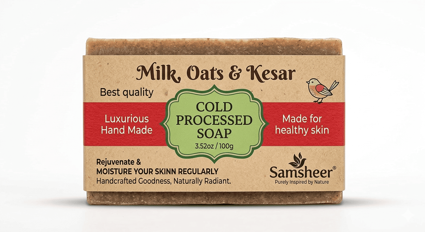 Milk, Oats & Kesar Cold Process Natural Body Soap