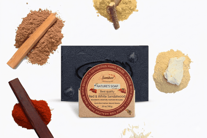 Red & White Sandalwood Natural Body Soap | ALL IN ONE BODY SOAP