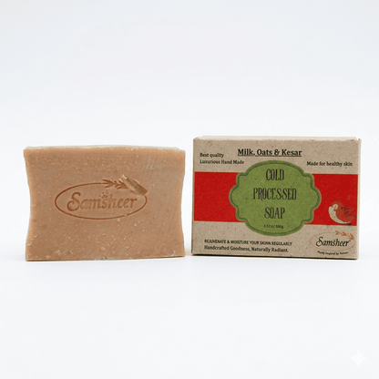 Milk, Oats & Kesar Cold Process Natural Body Soap