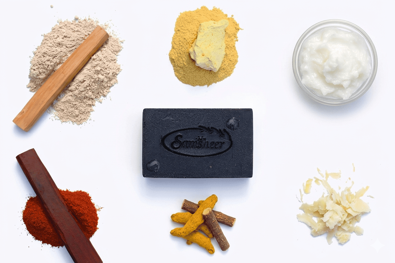Red & White Sandalwood Cold Process Natural Body Soap