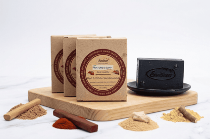 Red & White Sandalwood Natural Body Soap | ALL IN ONE BODY SOAP