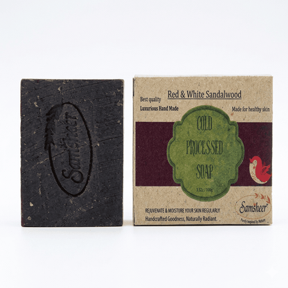 Red & White Sandalwood Cold Process Natural Body Soap
