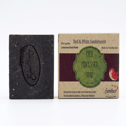 Red & White Sandalwood Cold Process Natural Body Soap