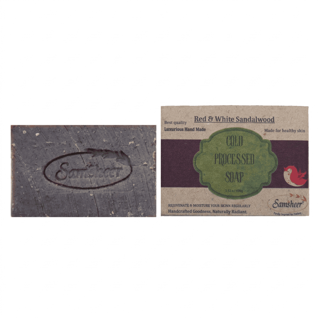 Red & White Sandalwood Cold Process Natural Body Soap