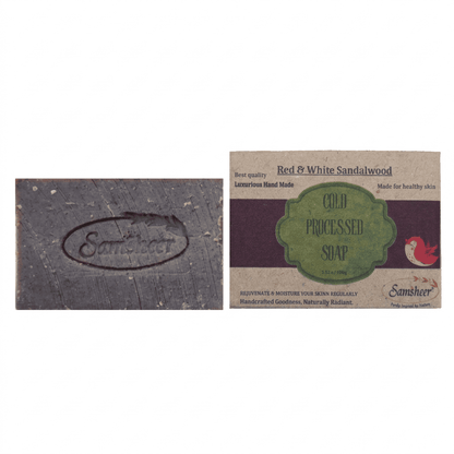 Red & White Sandalwood Cold Process Natural Body Soap